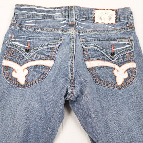 Vintage Laguna Beach Jeans Mens 34 (36x34) Y2K Skull Biker Denim Made in USA - Picture 6 of 12